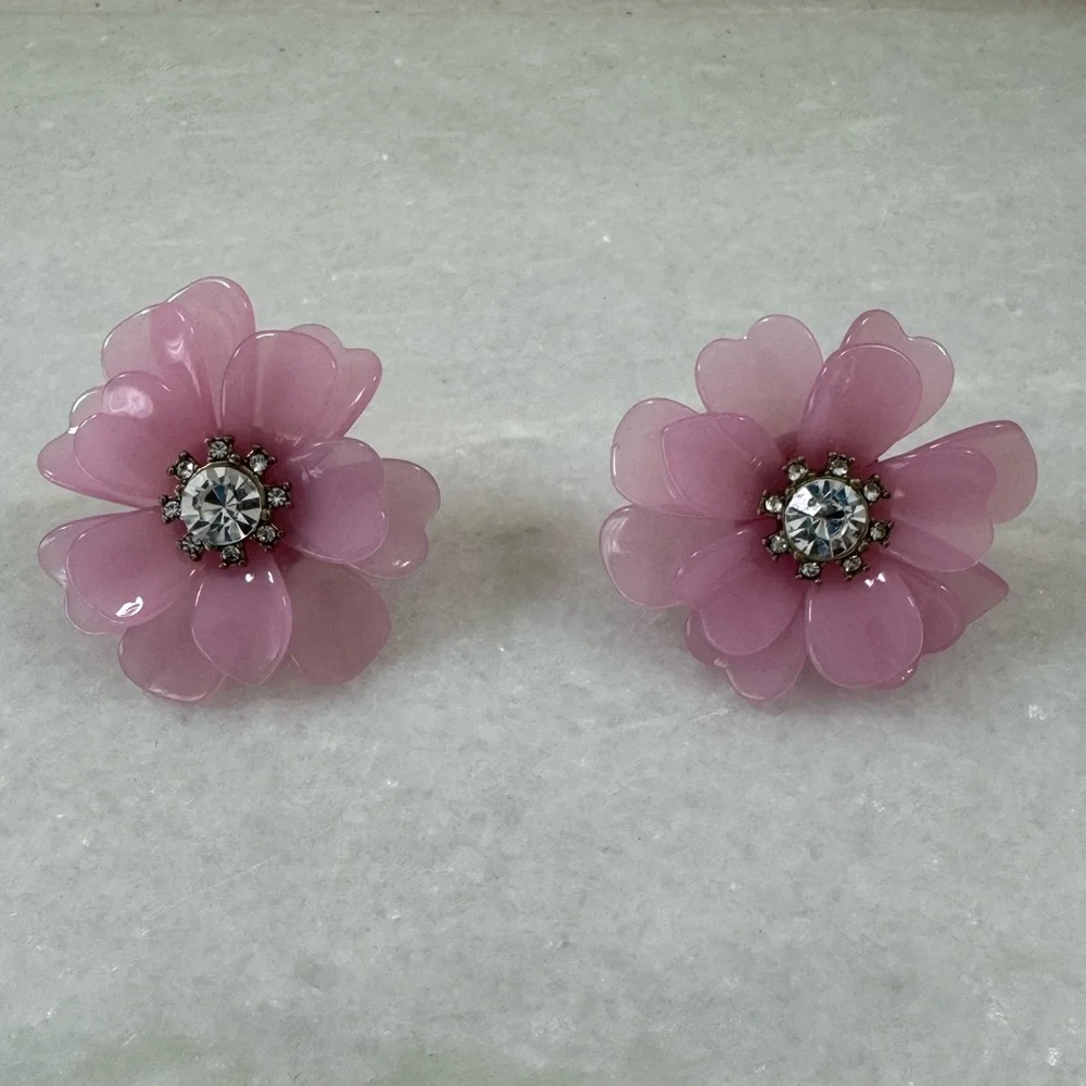 J.Crew full bloom flower stud earrings - Picture 2 of 5